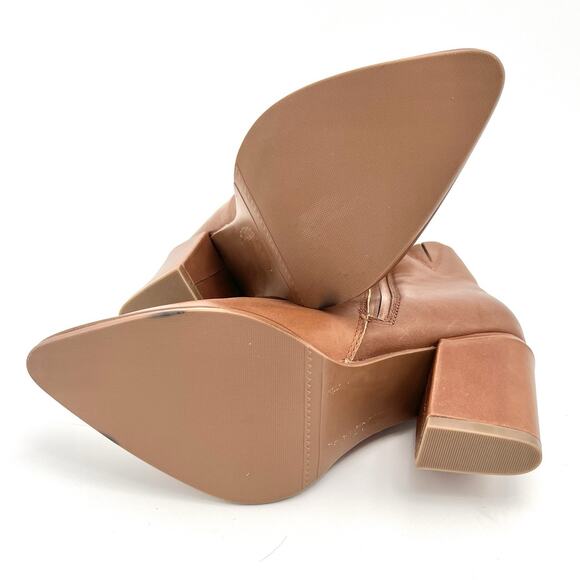 Blondo Emmalyn Waterproof 6M Brown Tan Leather Zip Ankle Boots Booties - Picture 8 of 13